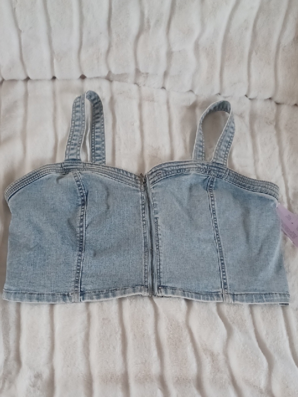 Wild Fable Brand   Light Wash Denim Crop Bustier